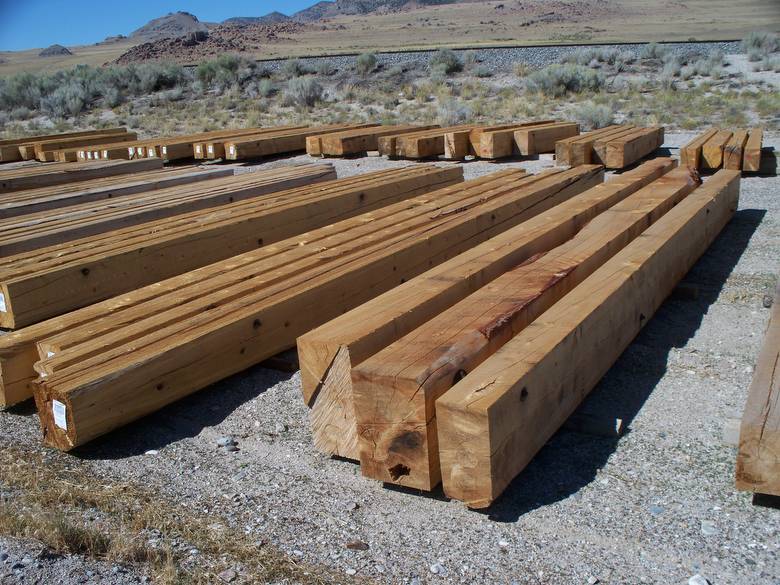 Rescued Timbers Bolted Together / The bolting helps the timbers to dry without degrading